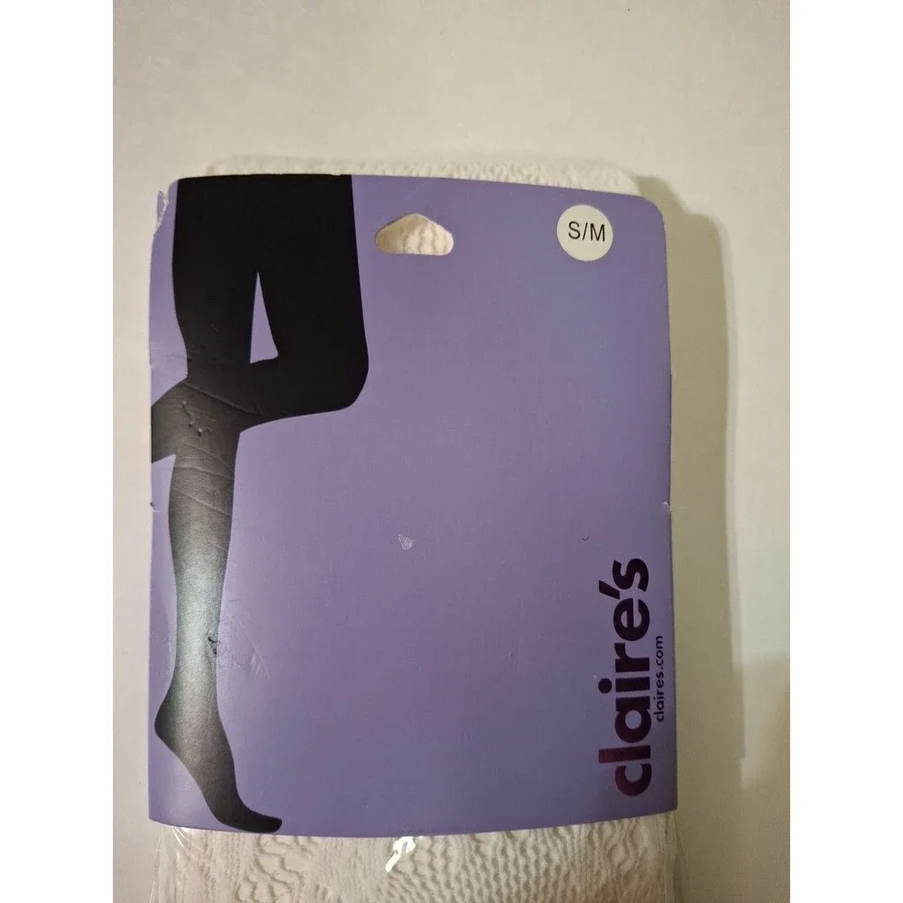 CLAIRE'S Women's White Tights Size S/M